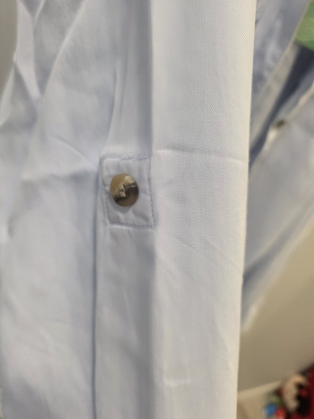 NWT Addition Elle Light Blue Lyocell Button Front Utility Shirt Size XT - Picture 9 of 13